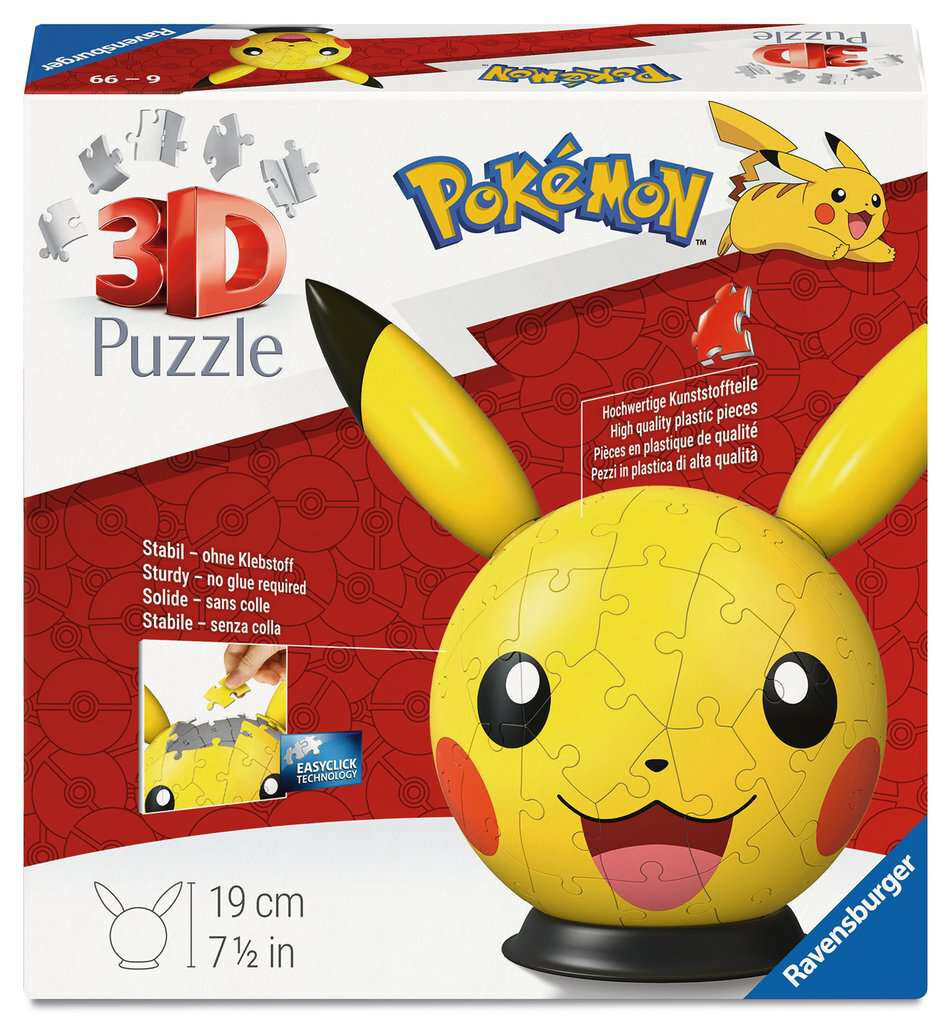 Ravensburger 3D Pikachu with Ears 72 stukjes