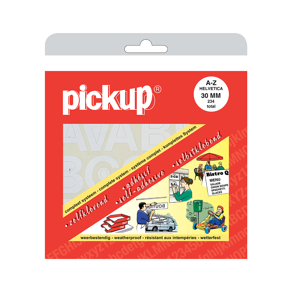 Pickup Letterboek Helvetica wit 30 mm