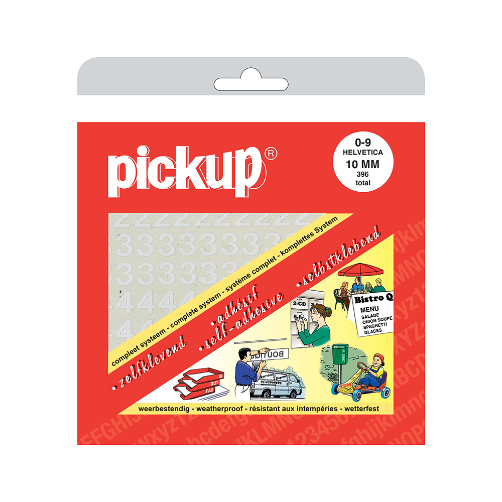 Pickup Cijferboek Helvetica wit 10 mm