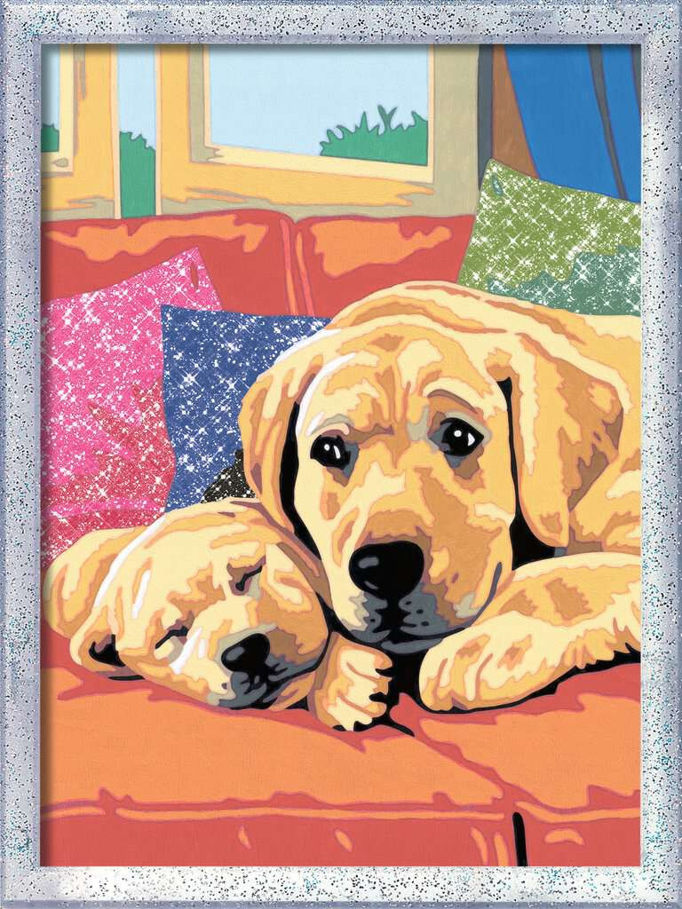 Ravensburger schilderen op nummer Dog Love met glitter