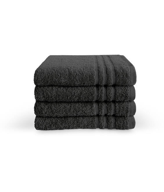 Set van 4 Byrklund baddoeken bath basics antraciet 50x100 cm