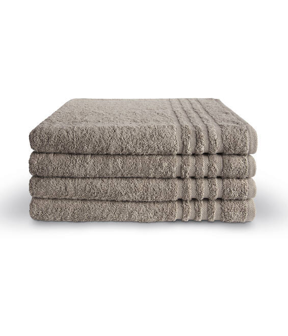 Set van 4 Byrklund badlakens bath basics taupe 70x140 cm