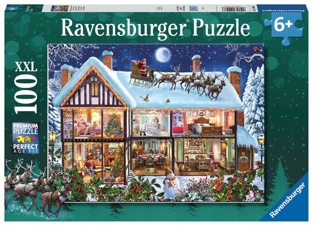 Ravensburger puzzel Kerstfeest thuis 100 stukjes