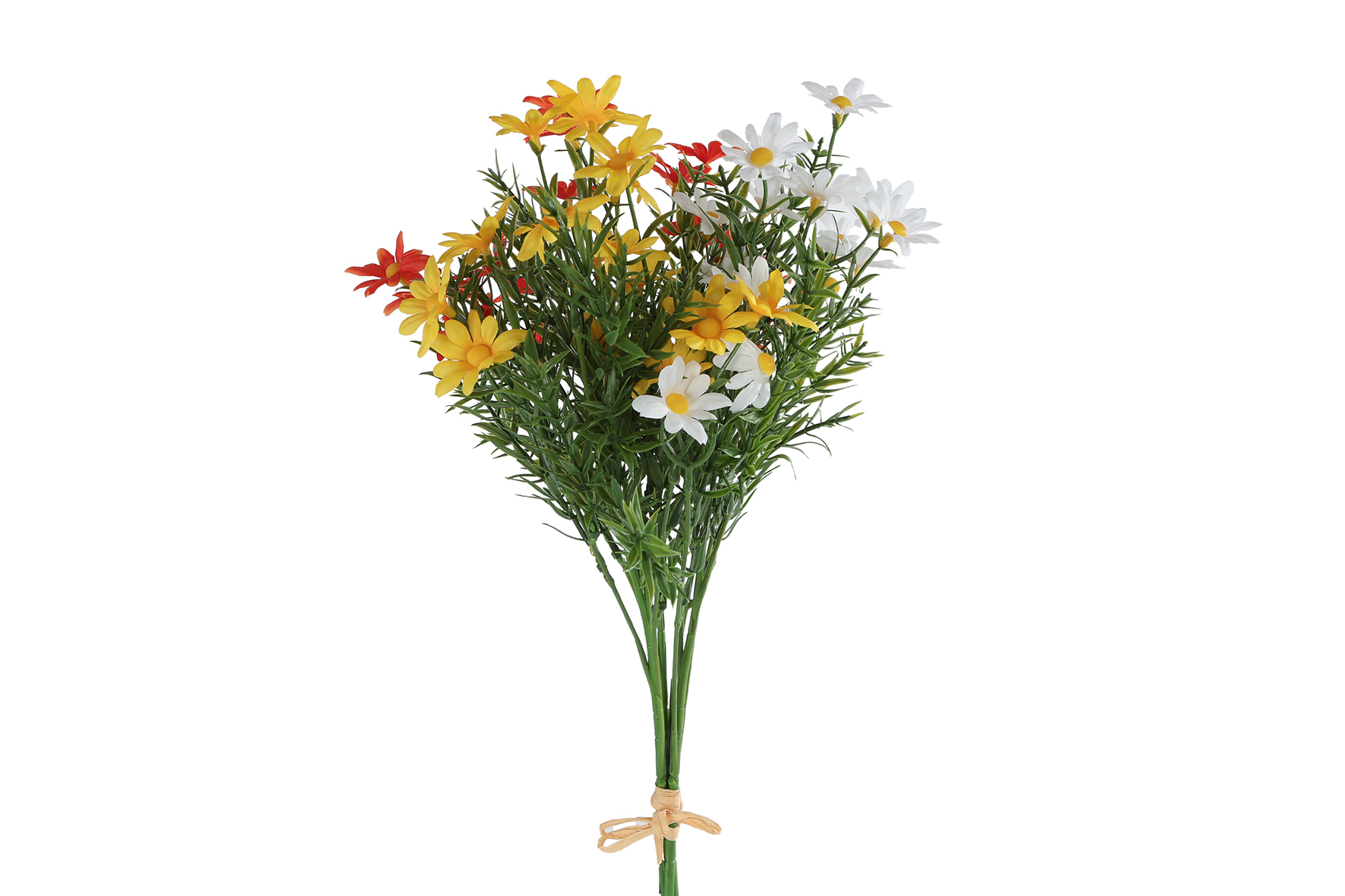 Kunstbloem Chrysant wit/geel/oranje