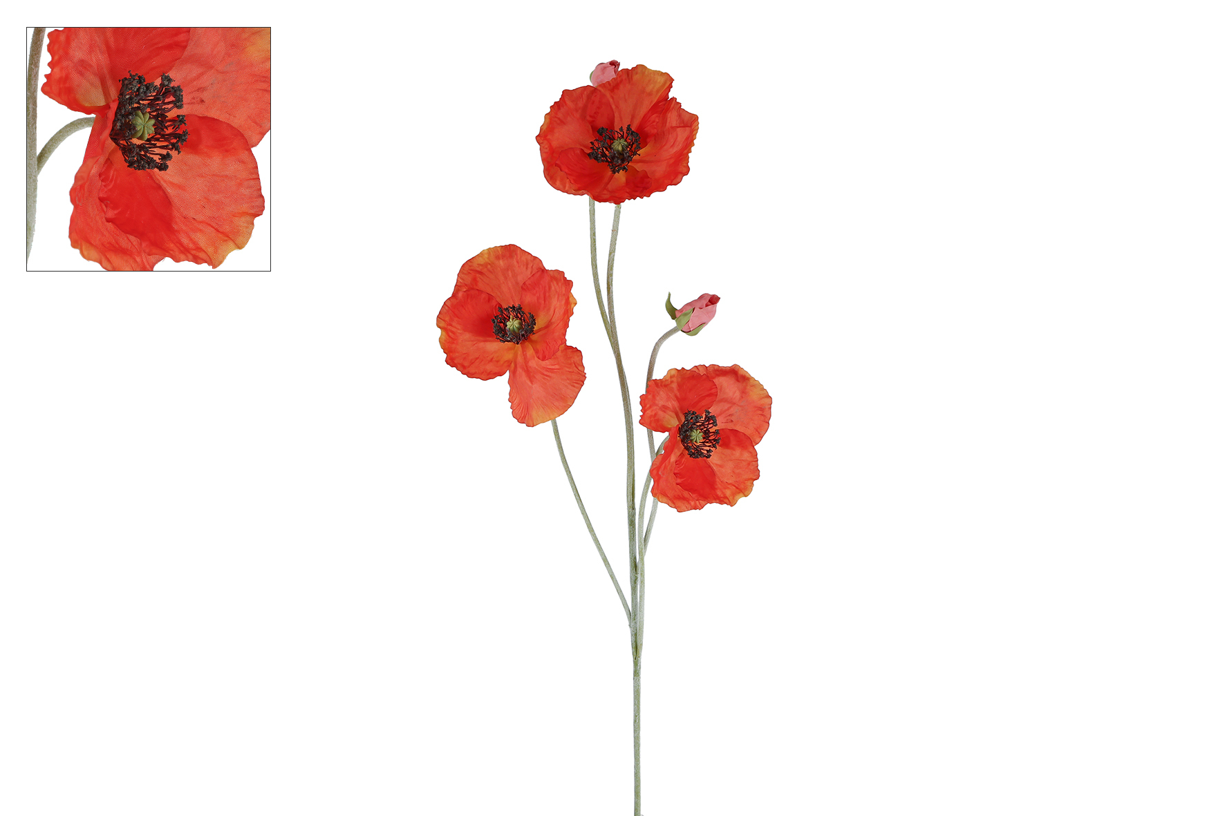 Kunstbloem Poppy rood 108cm
