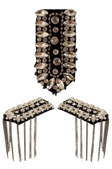 Epauletten klein strass