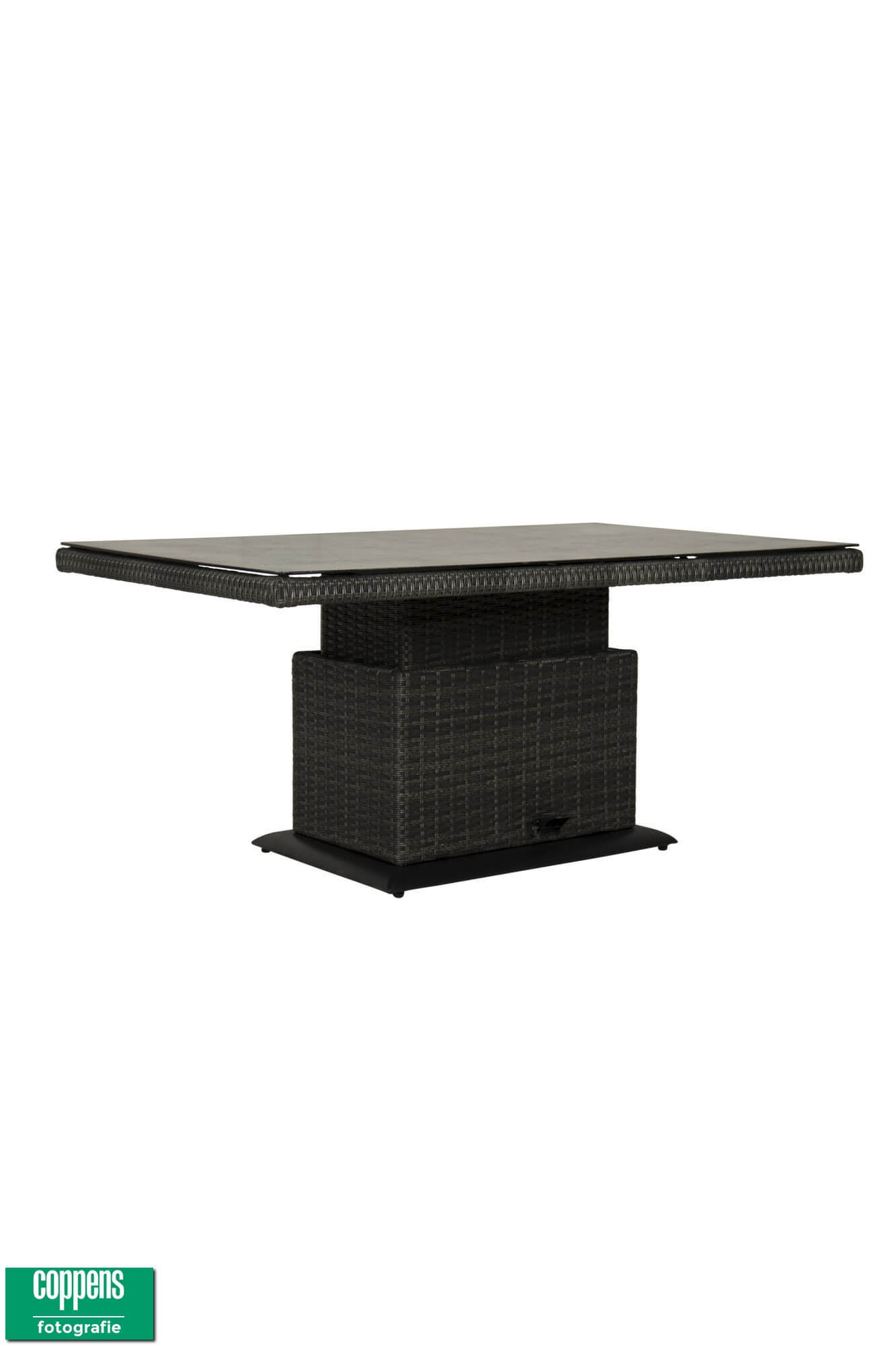 Qopps Sandigo / Aruba in hoogte verstelbare tuintafel 140 x 85 antraciet