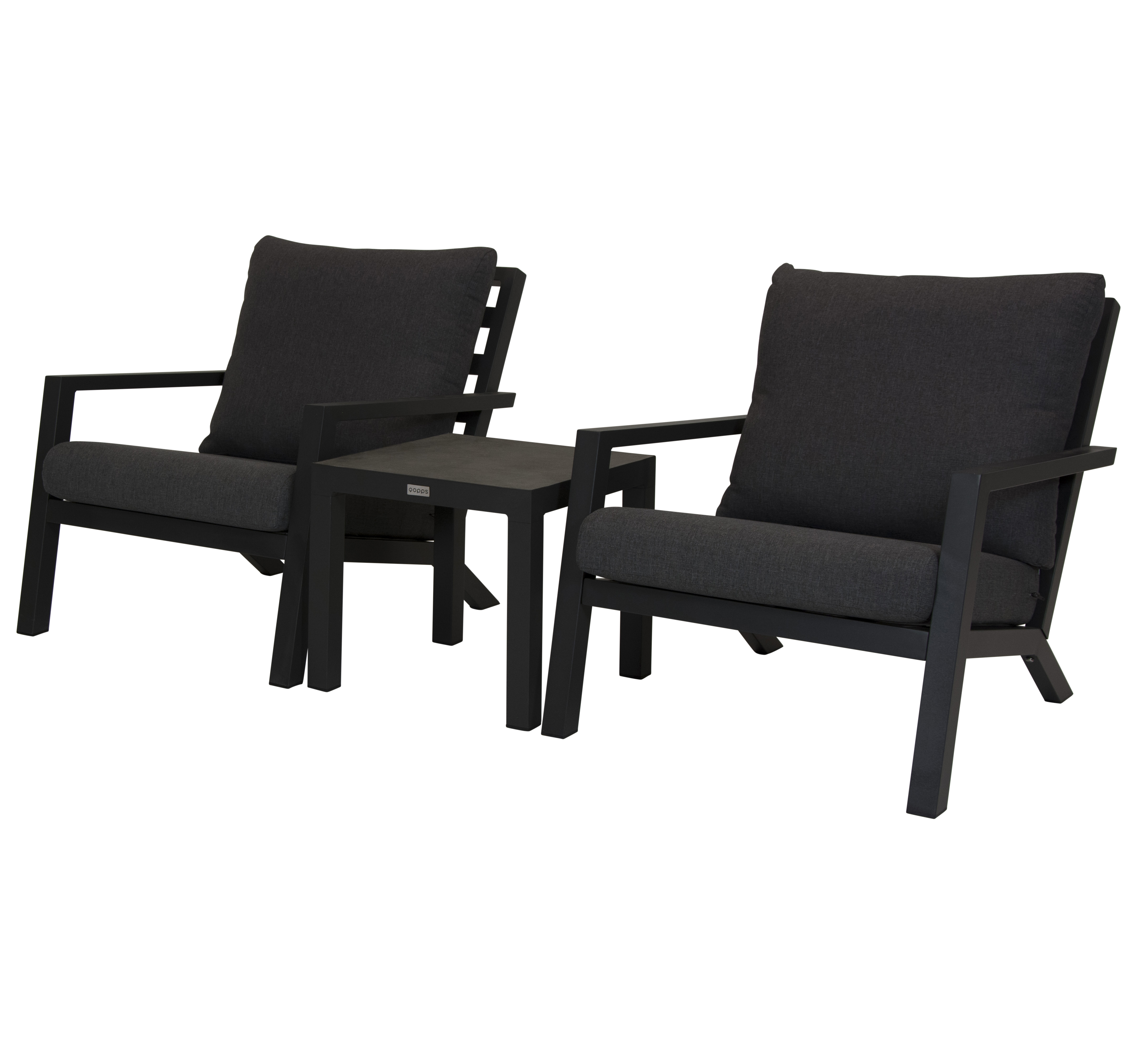 Qopps 2 Atlanta lounge tuinstoel met bijzettafel antraciet