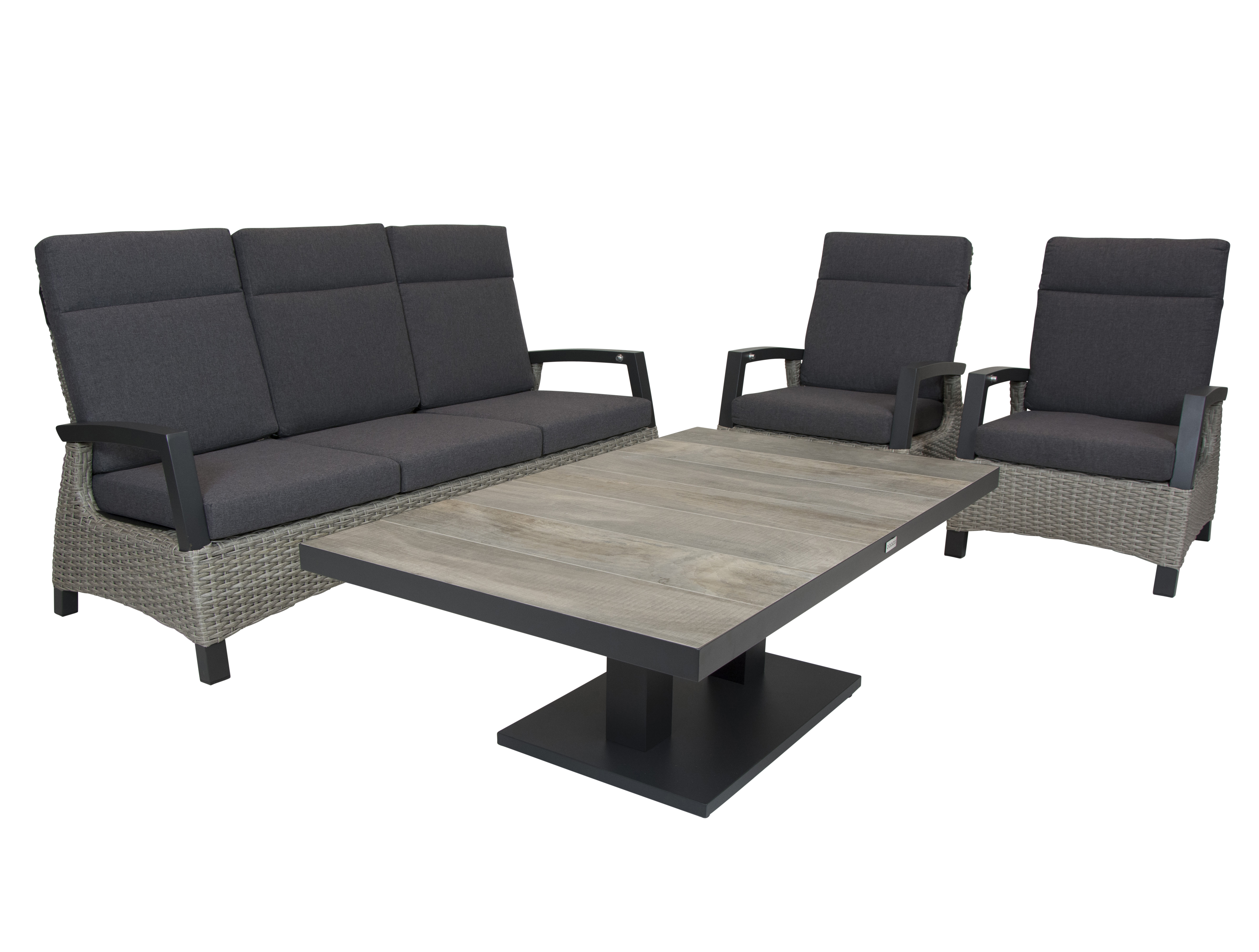 Qopps loungeset 3-zits bank met 2 stoelen Orlon tafel Camos