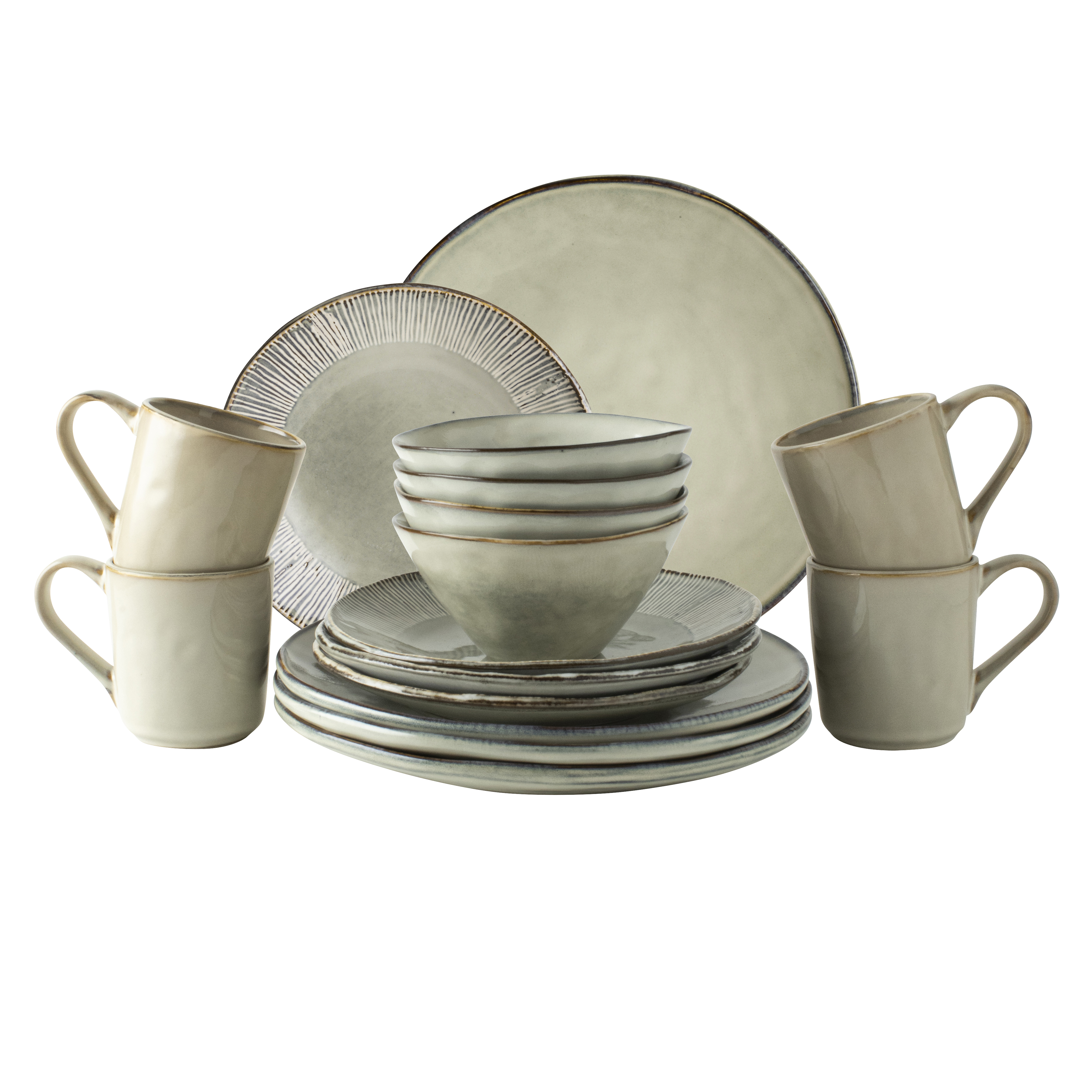 Dutch Rose Organic 16 delig servies creme