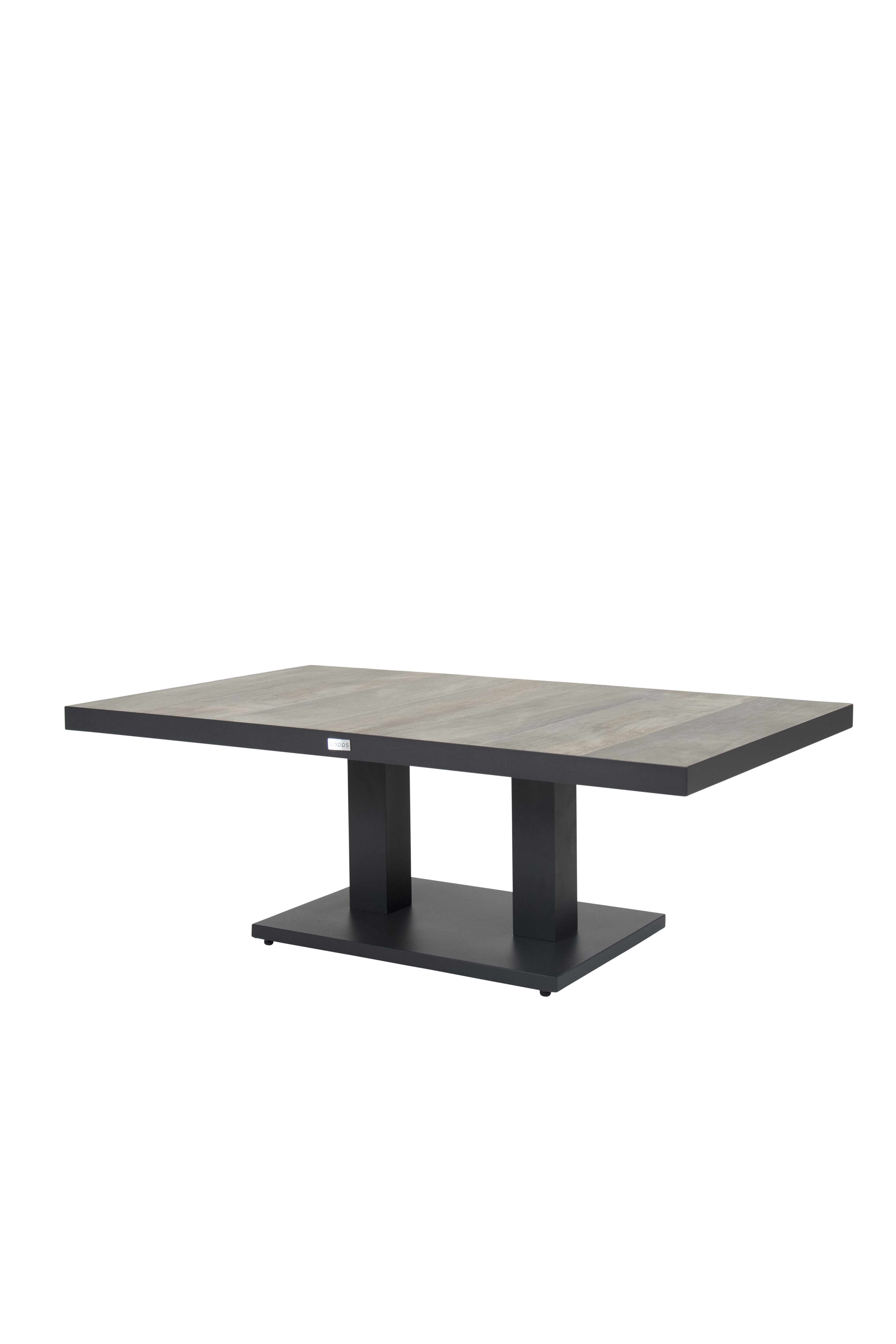 Qopps Camos in hoogte verstelbare tuintafel 140 x 85 mat royal Grey frame keramisch blad