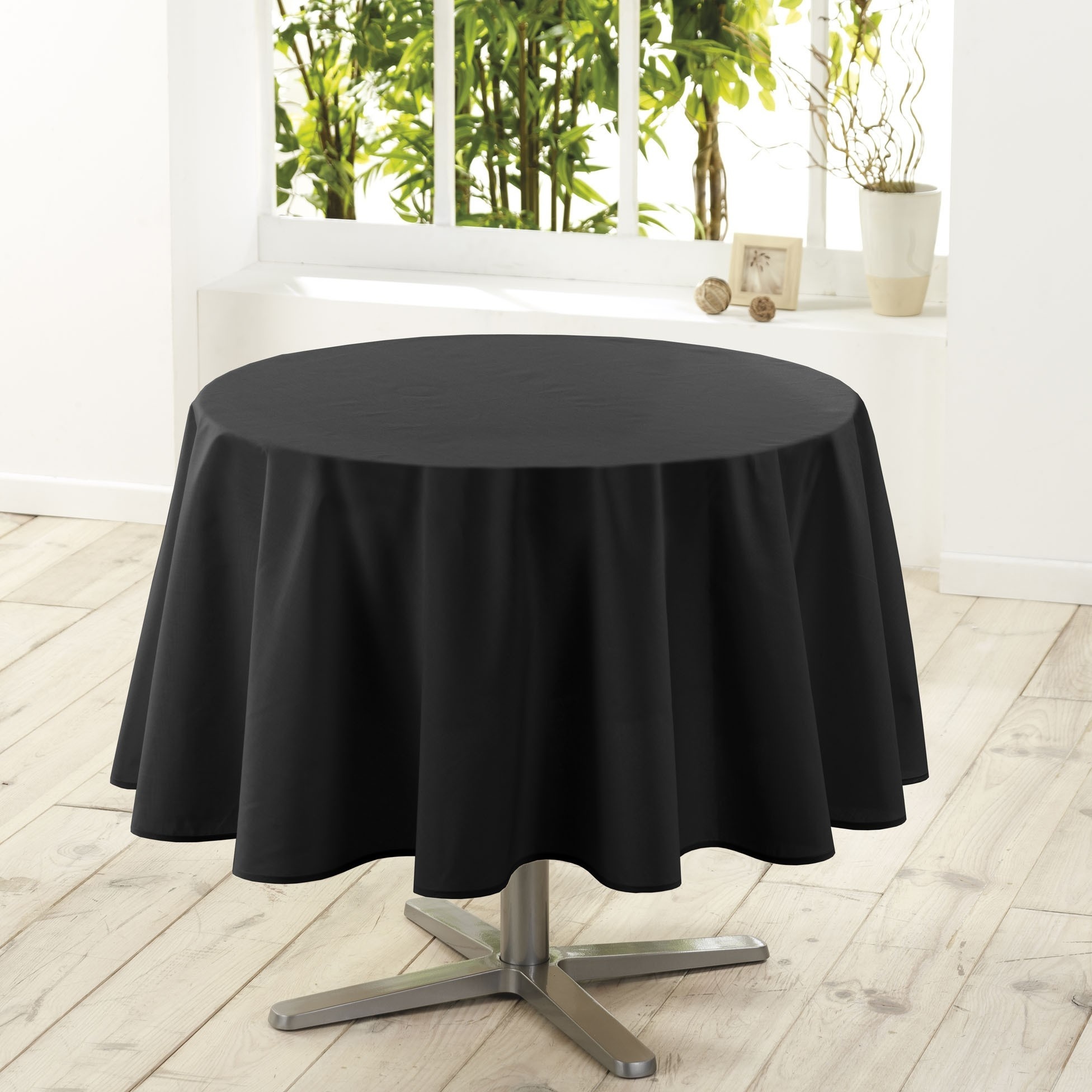 Wicotex tafelkleed textiel essentiel zwart rond 180 cm