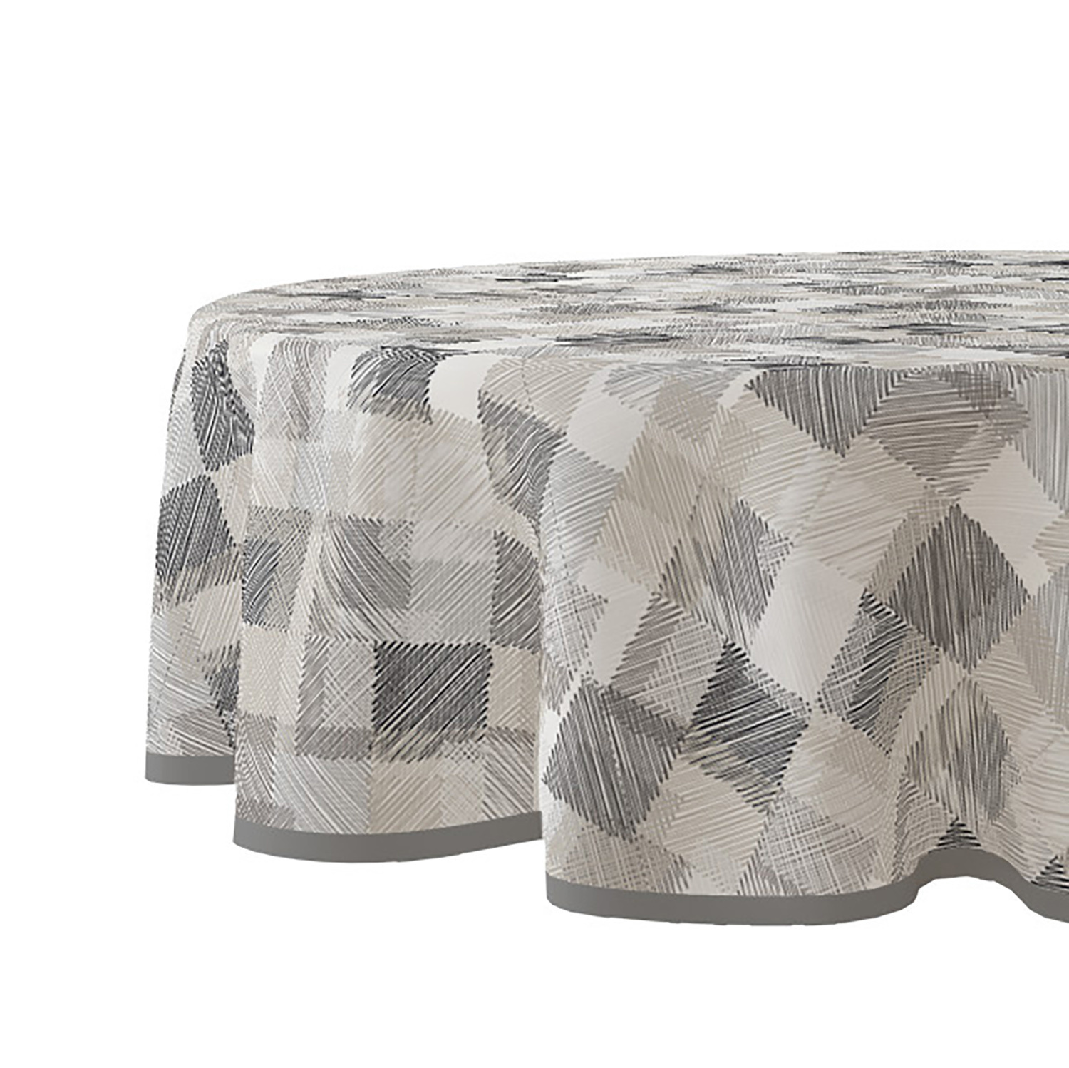 Wicotex tafelzeil rond blockies grijs 160cm