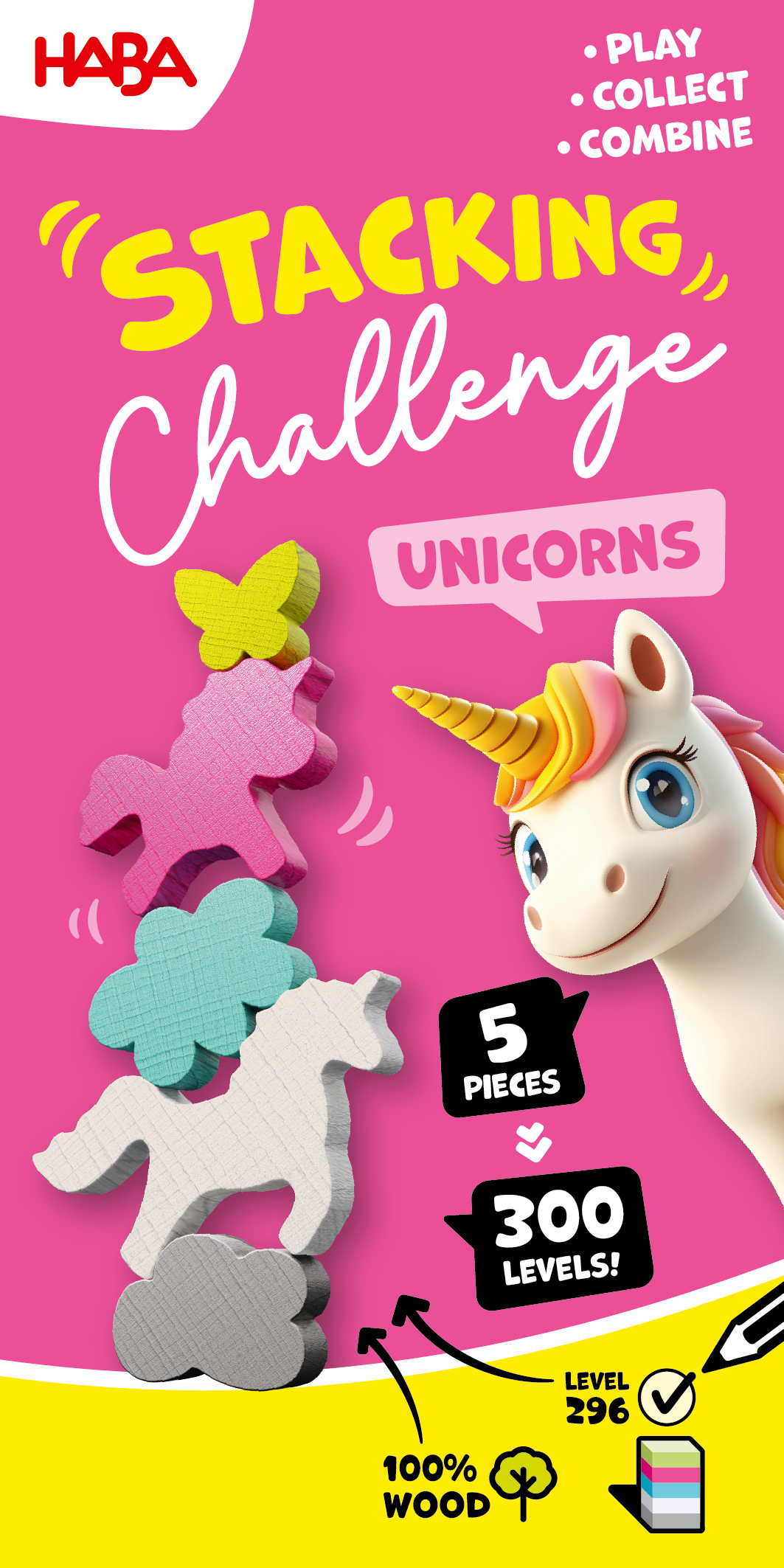Haba game stacking challenge unicorns