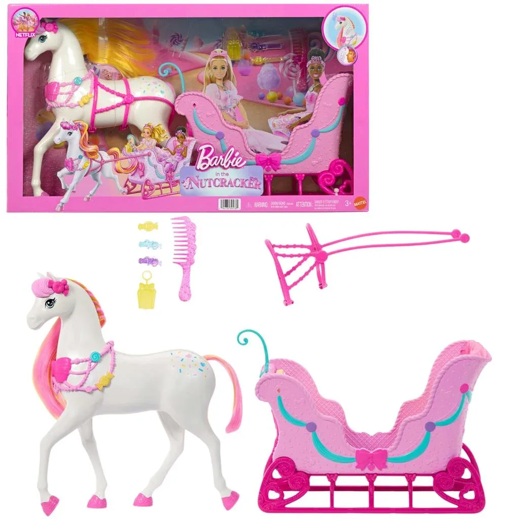 Barbie nutcracker land of sweet horse and sled