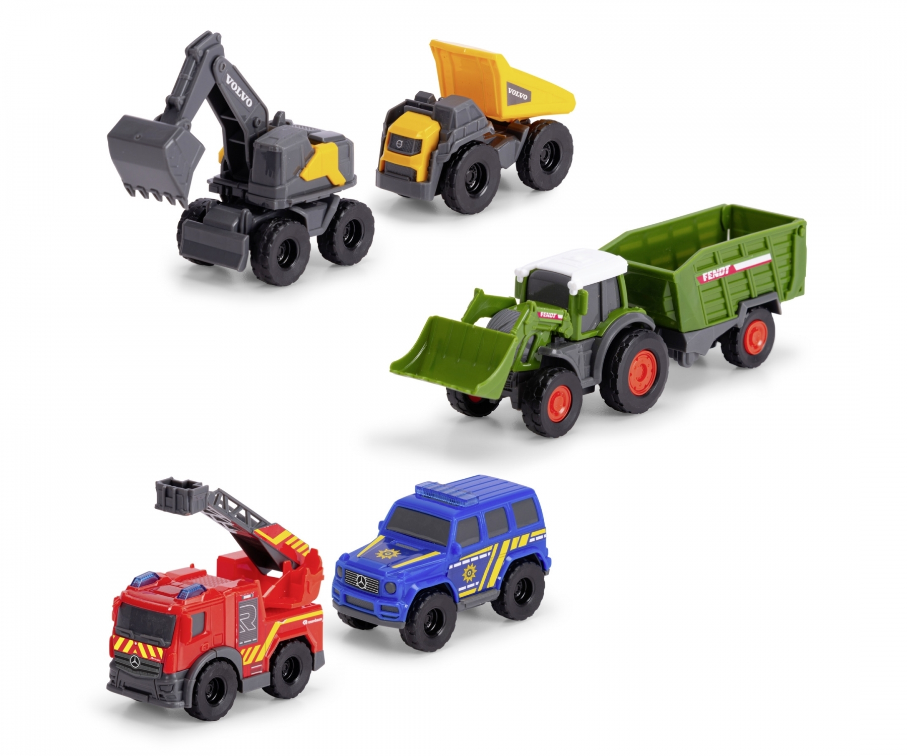Dickie Toys - Set van 5 micro-speelgoedauto's (ca. 8 cm elk)