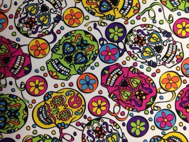 Sjaal / shawl Mexican skulls