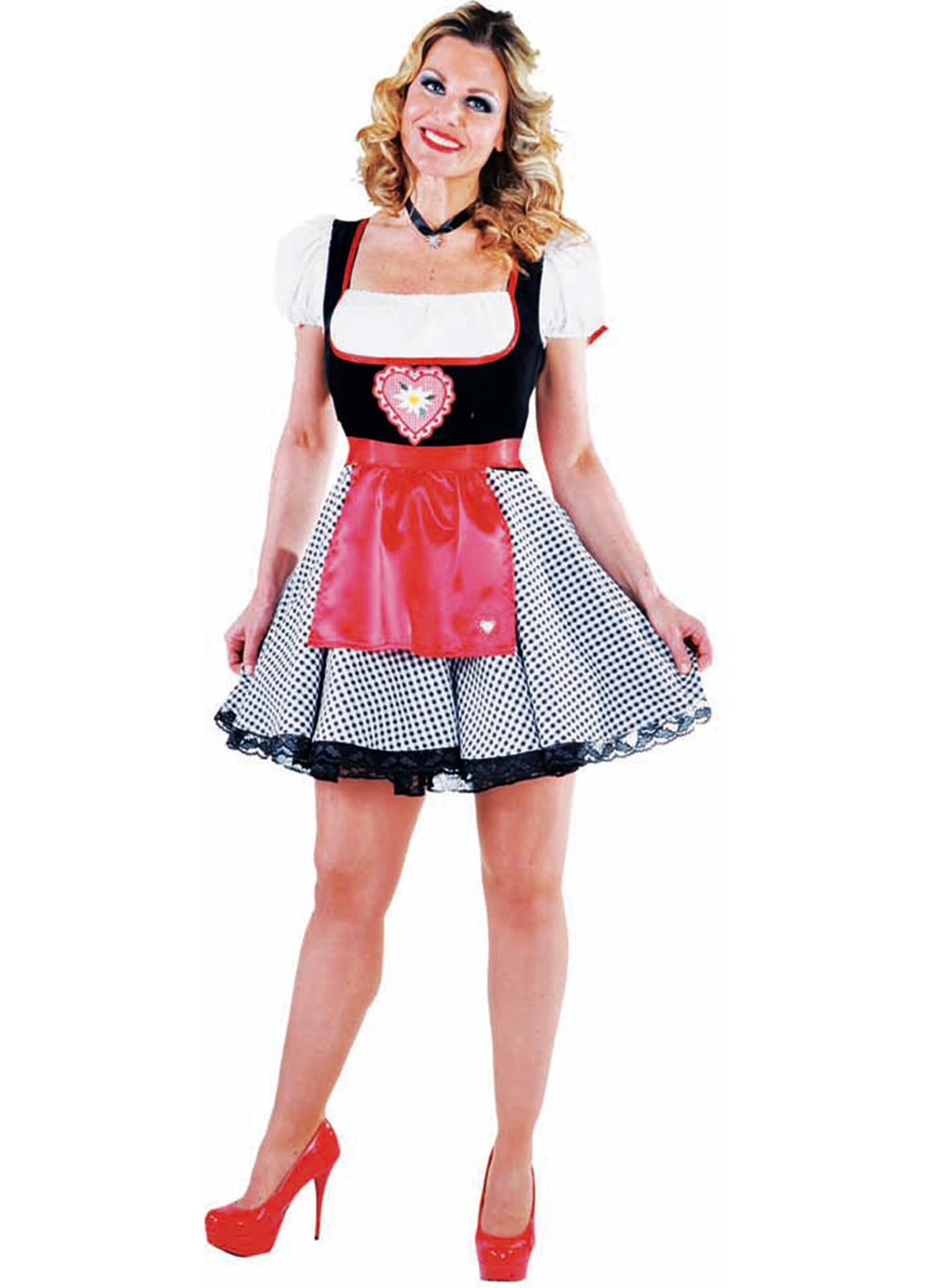 Dirndl zwart rood