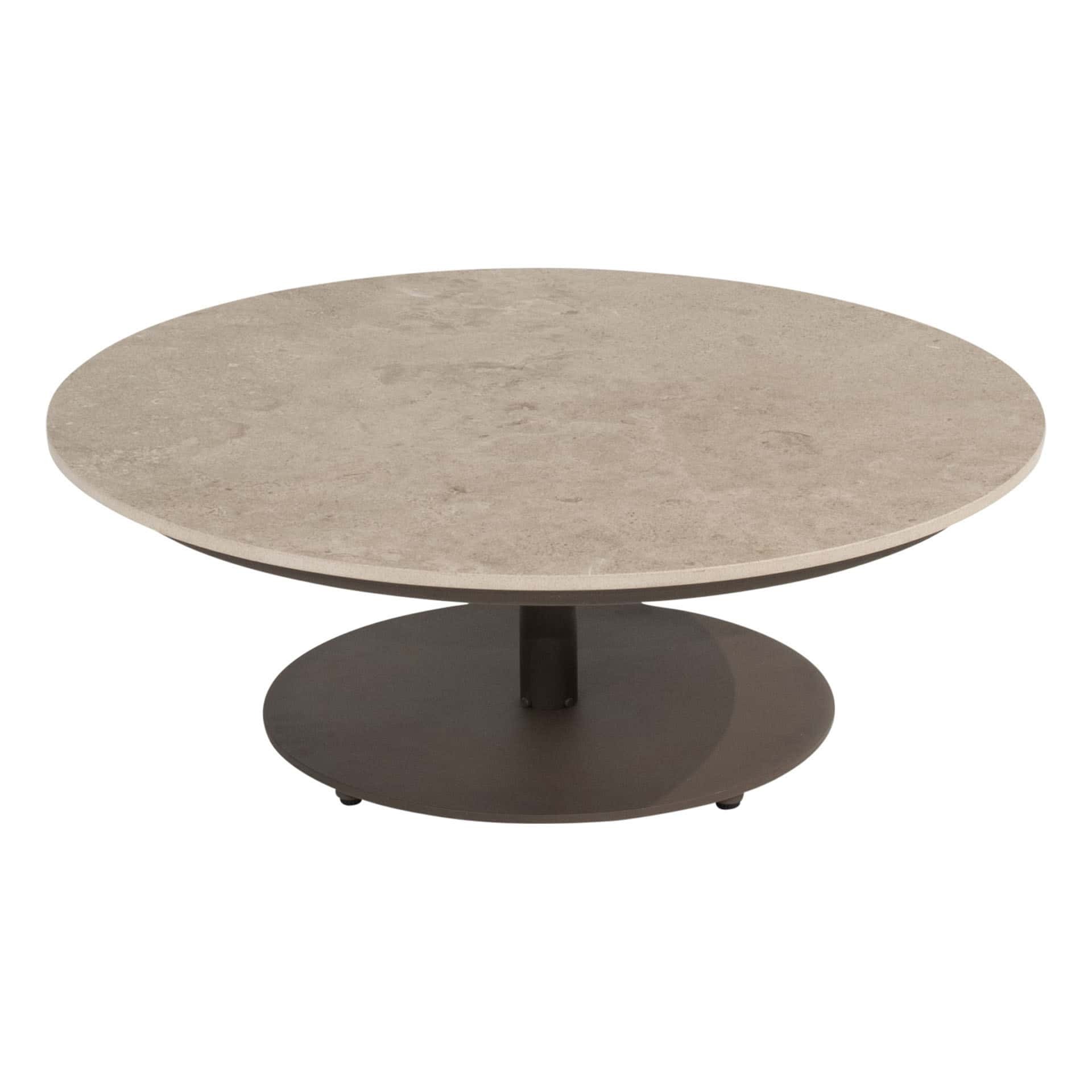 4SO Boaz koffietafel met ceramisch blad 80 cm rond centrale poot terre