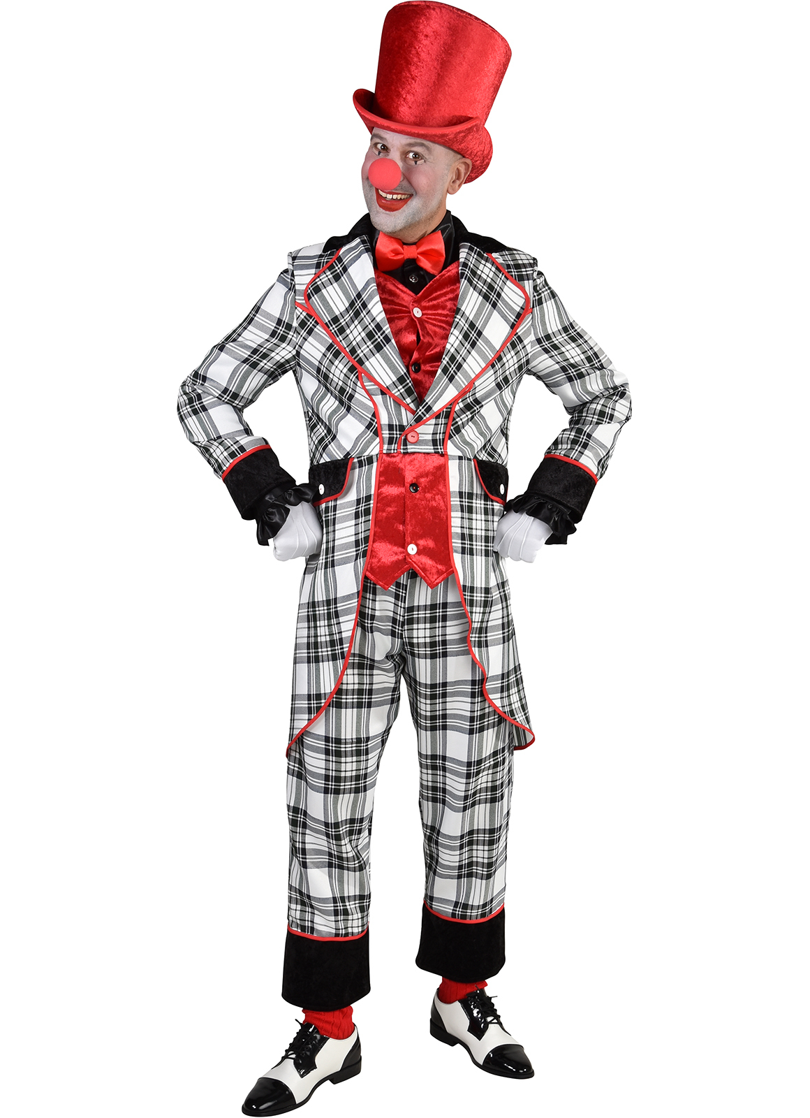 Clown ruit zwart/wit