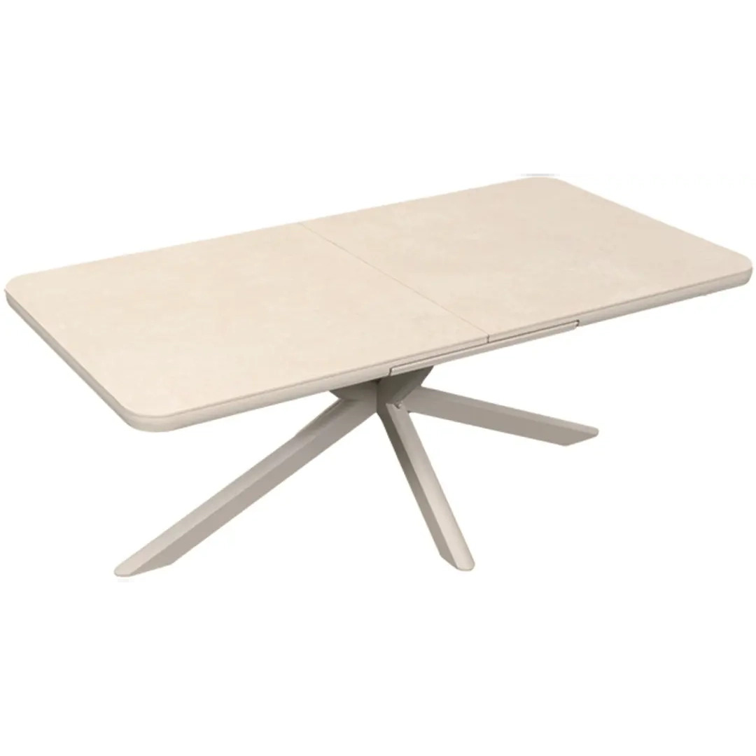 Mirek uitschuifbaretafel 200-260 x 100 cm latte light met sintered stone top