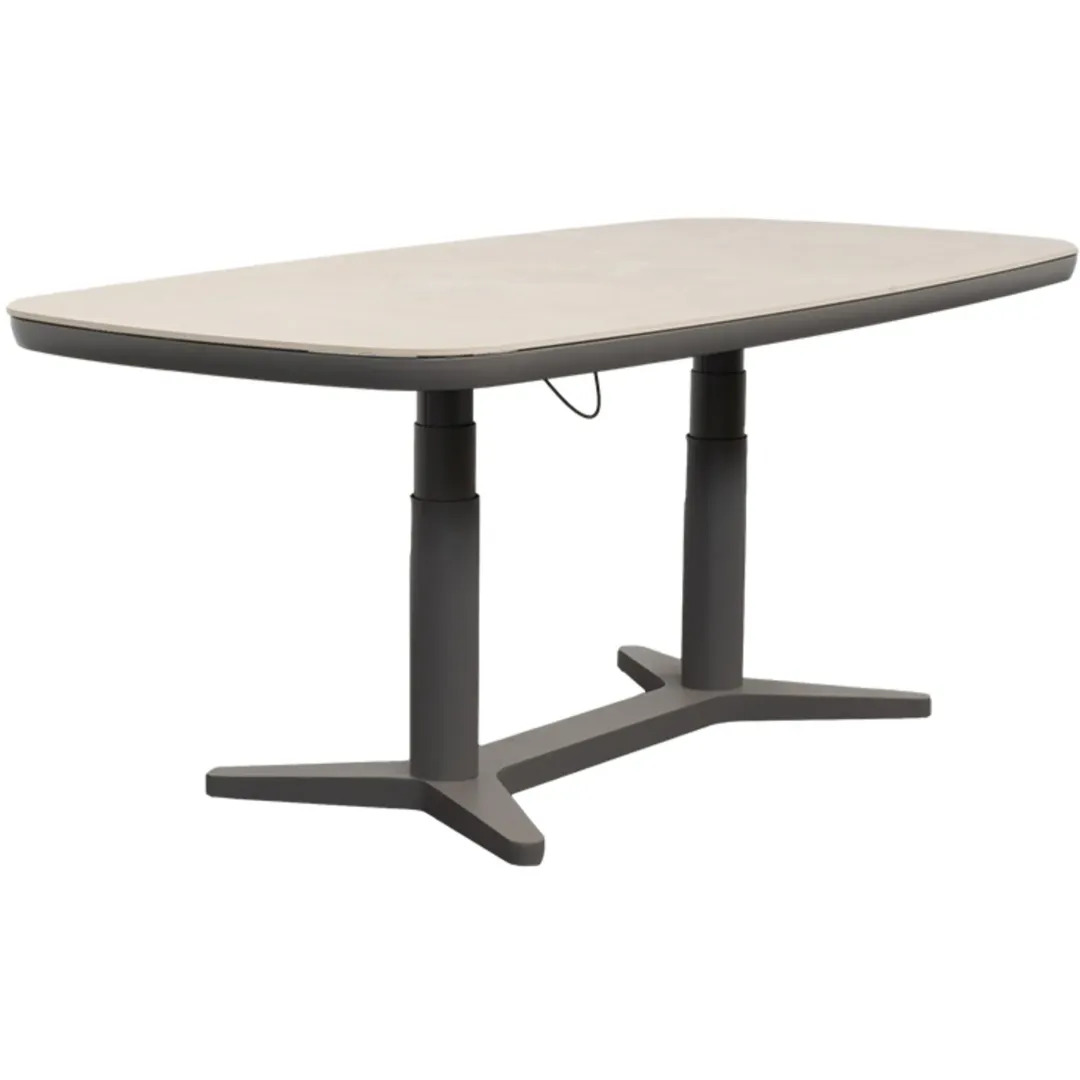 Qopps Traci in hoogte verstelbare tuintafel 180x90 mat royal grey