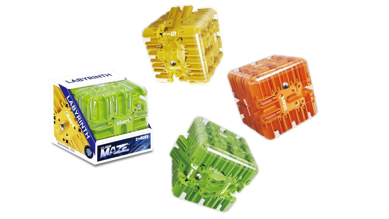 Labyrint puzzelkubus in doos