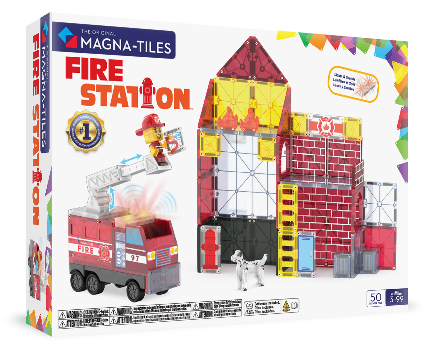 MagnaTiles brandweerstation 50 delig afbeelding