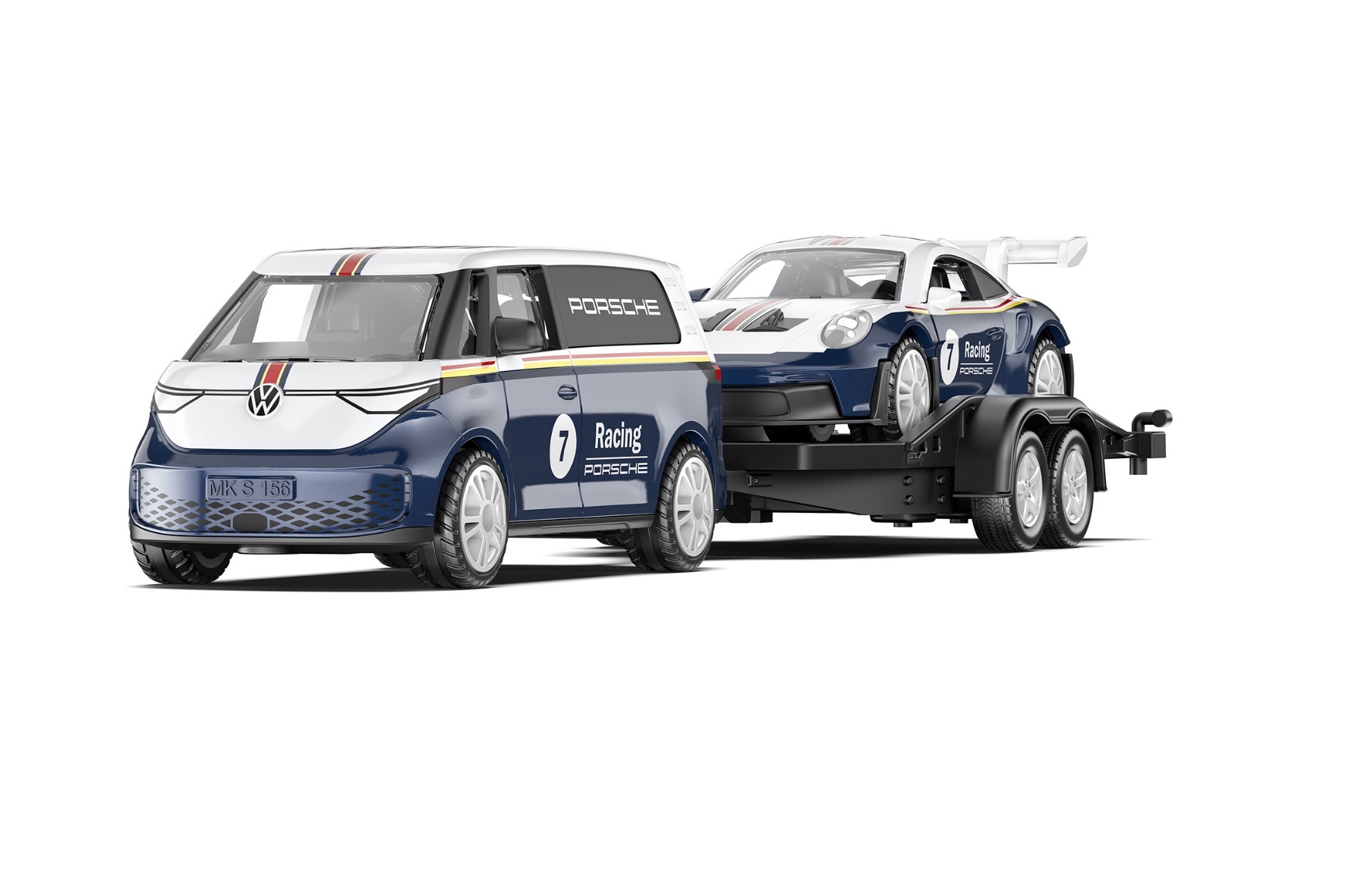 Siku VW ID Buzz met Porsche 911 GT3 RS