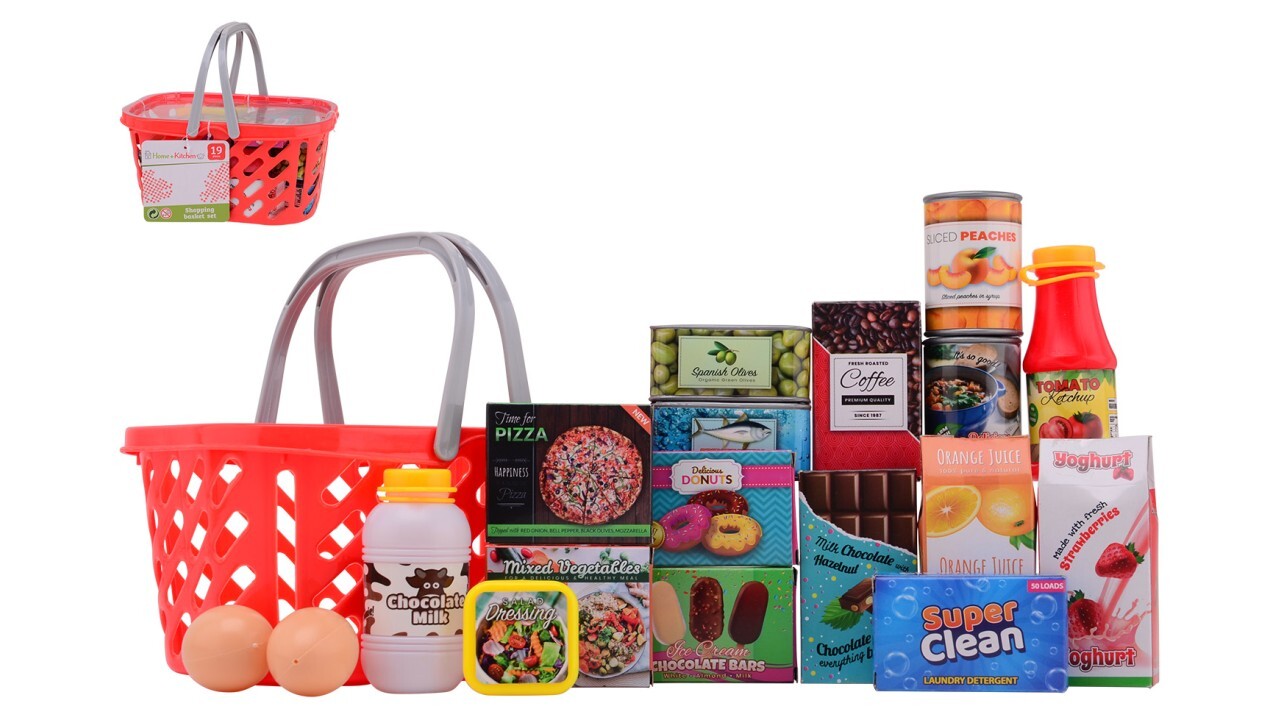 Home and Kitchen winkelmand met boodschappen