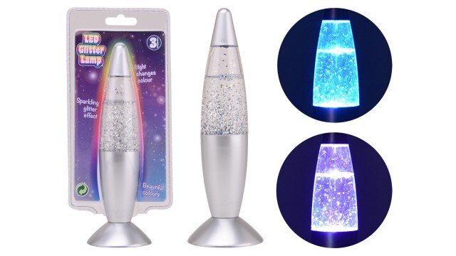 Glitter nachtlamp 20 cm in blister