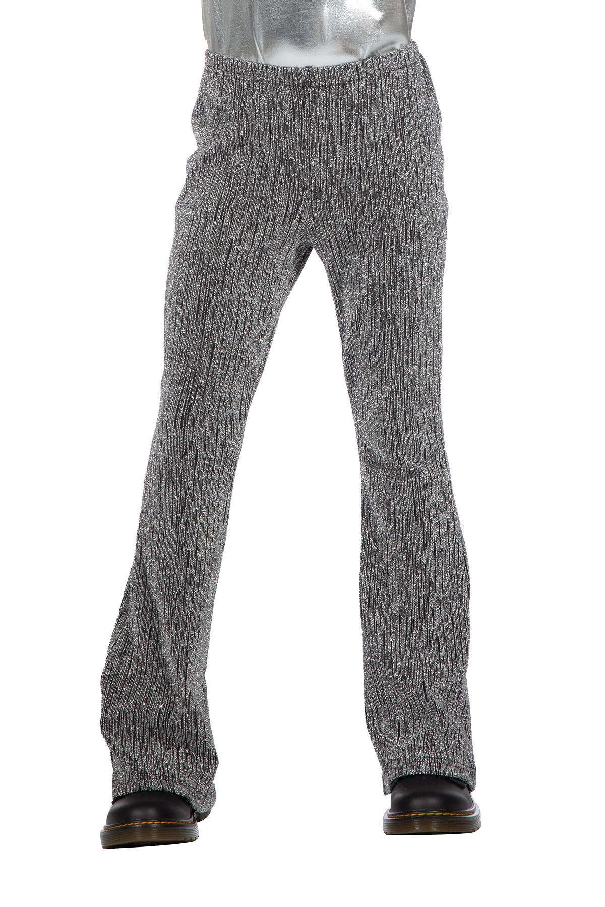 Party glitter broek zilver flared kind