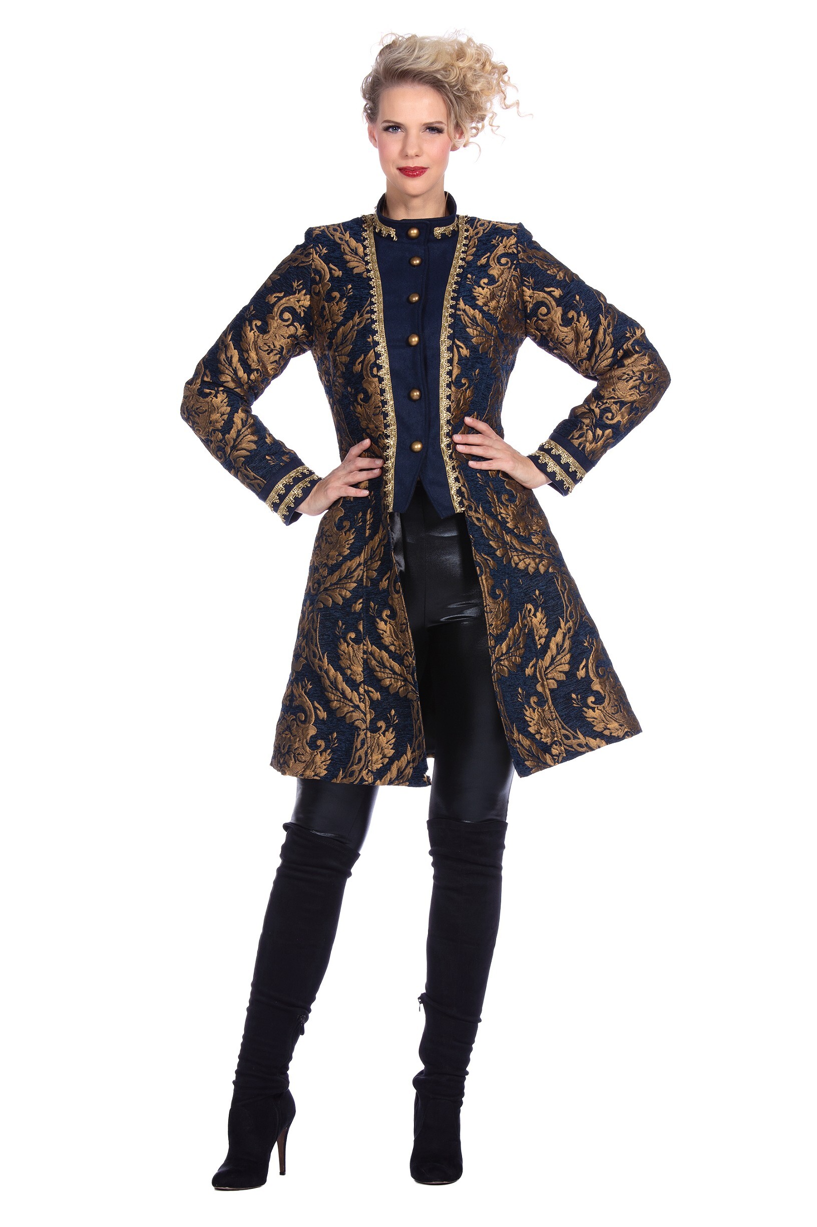 Brokaat jas blue luxe