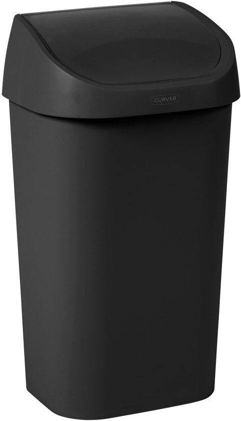 Curver mistral afvalbak swing 50 liter zwart