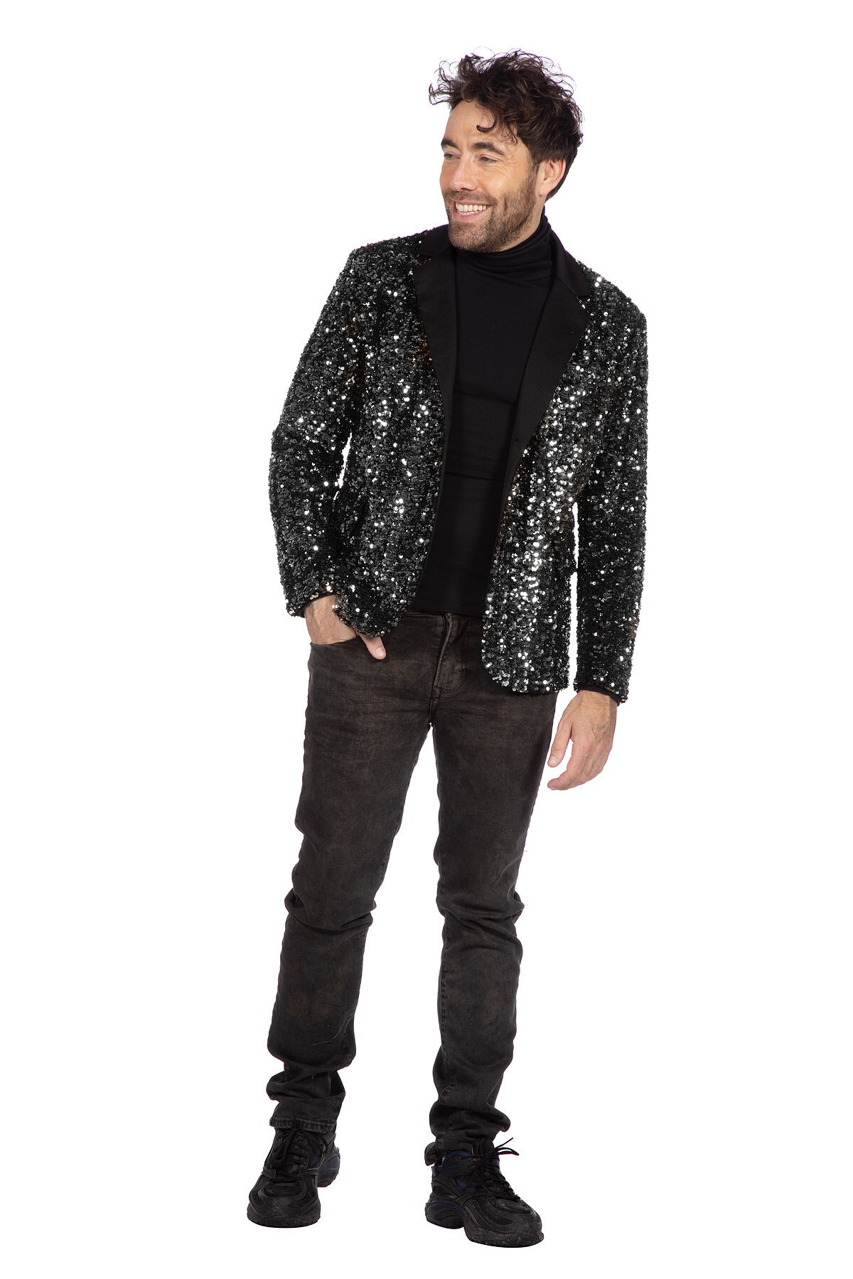 Luxe pailletten colbert zwart