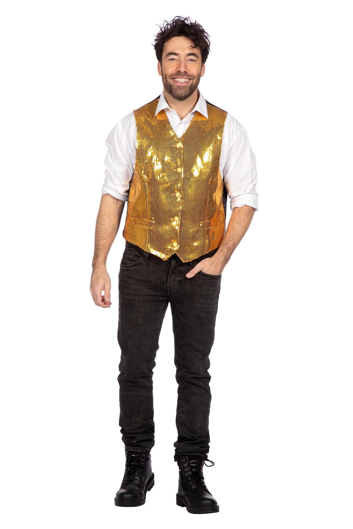 Luxe vest pailletten goud