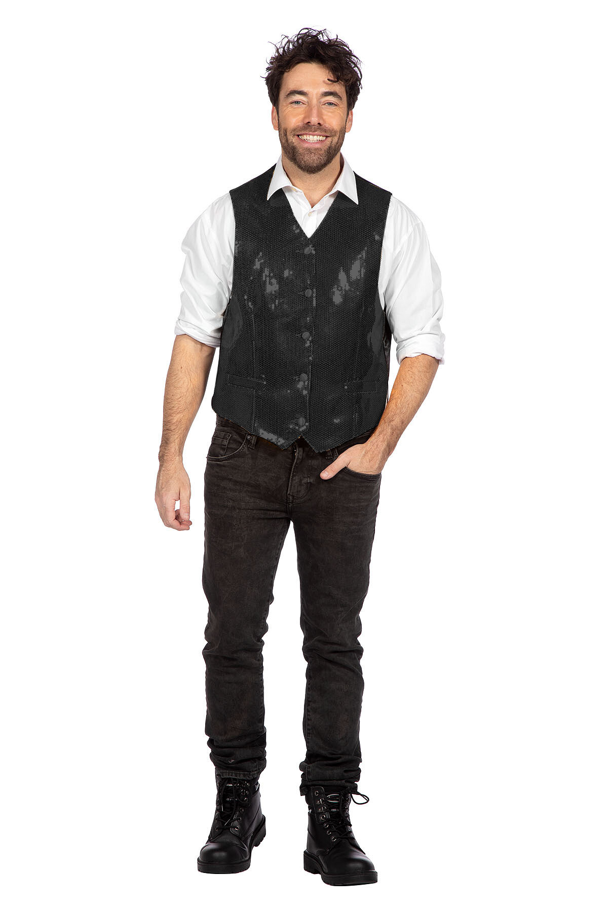 Luxe vest pailletten zwart