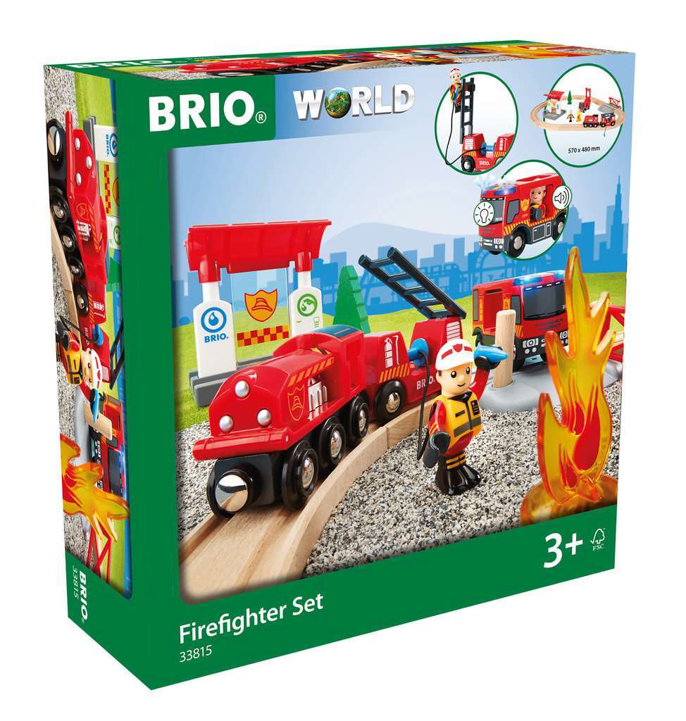 Brio treinset bij de brandweer