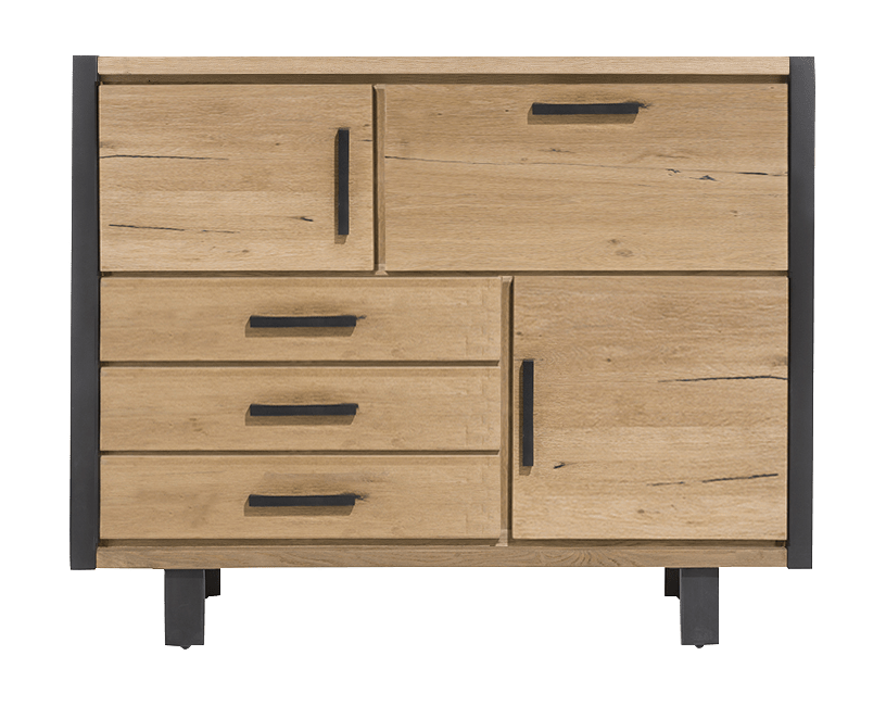 Happy@home Brooklyn dressette 150 cm - 2-deuren + 3-laden + 1-klep (+ led)