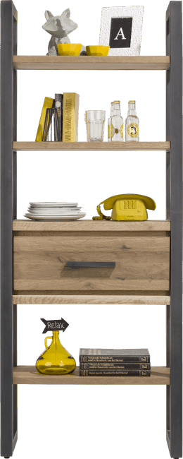 Happy@home Brooklyn boekenkast 75 cm - 1-lade + 5-niches