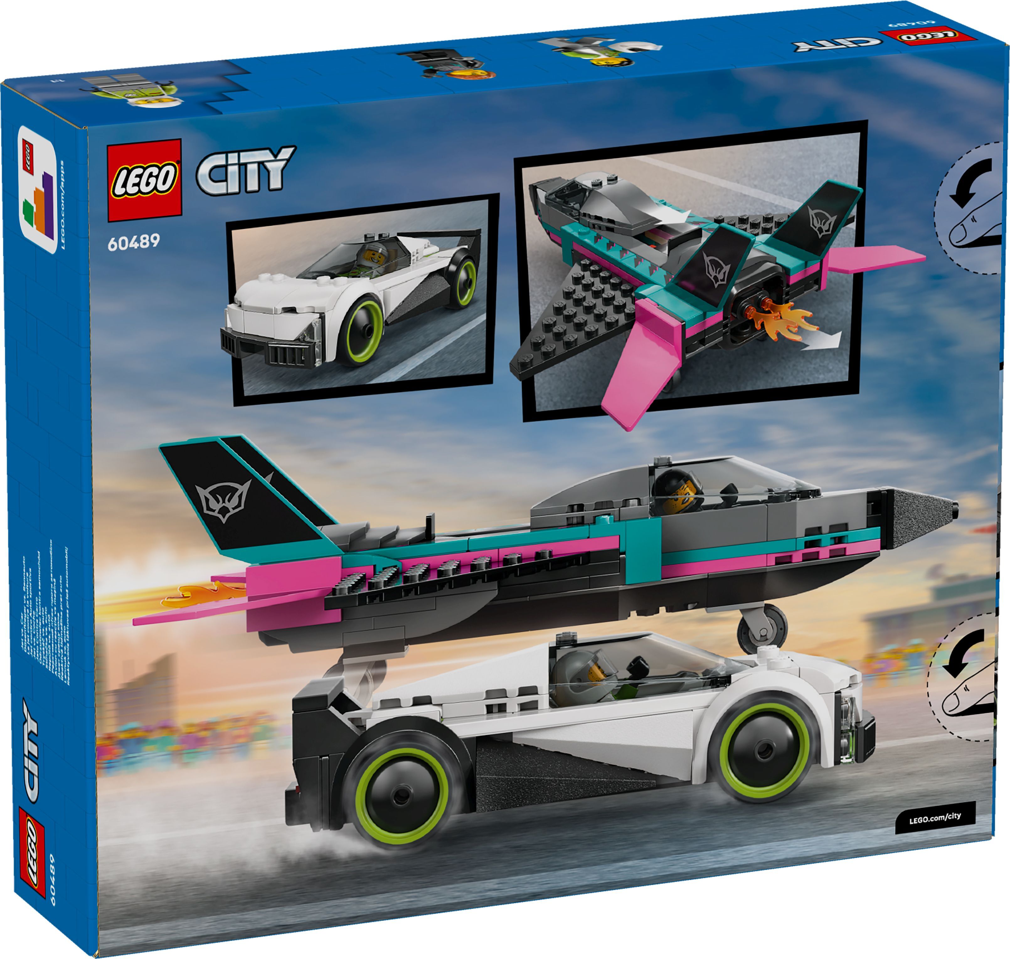 LEGO® City 60489 stadsjetvliegtuig versus raceauto