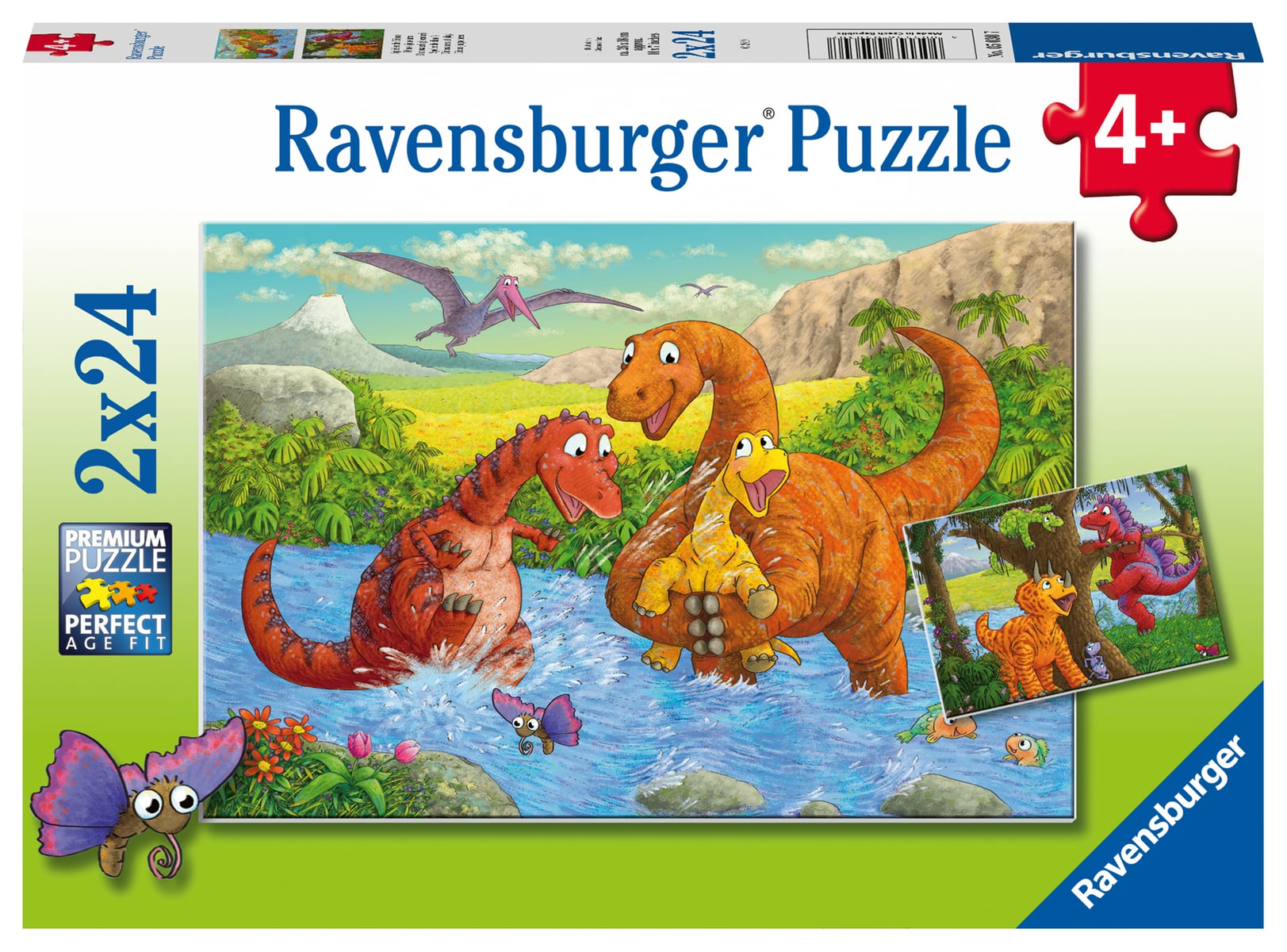 Ravensburger puzzel vrolijke dino`s 2x24 stukjes afbeelding