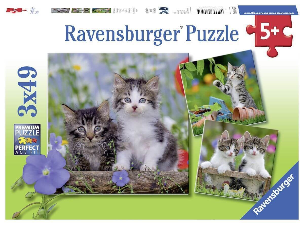 Ravensburger puzzel jonge katjes 3x49 stukjes afbeelding