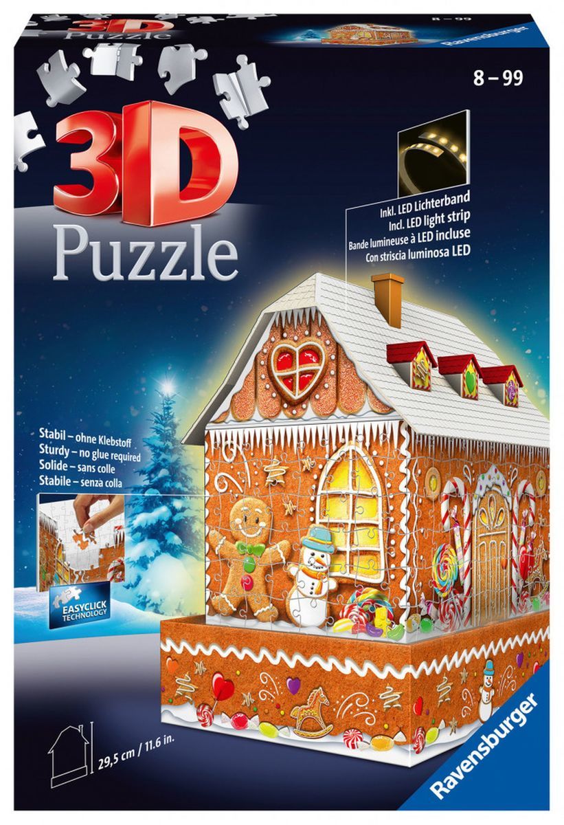Ravensburger puzzel 3D Gingerbread house - night edition 216 stukjes