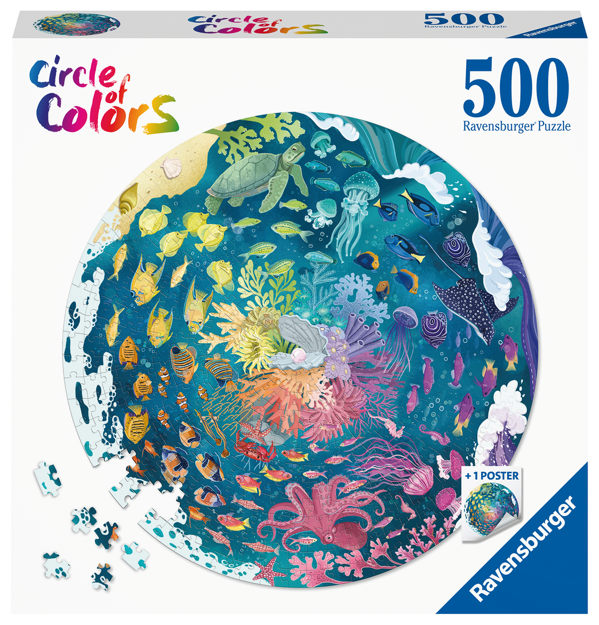 Ravensburger puzzel 500 stukjes circle of col.-ocean/subm.