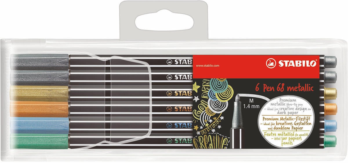 Stabilo Pen 68 metallic etui 6 stuks afbeelding