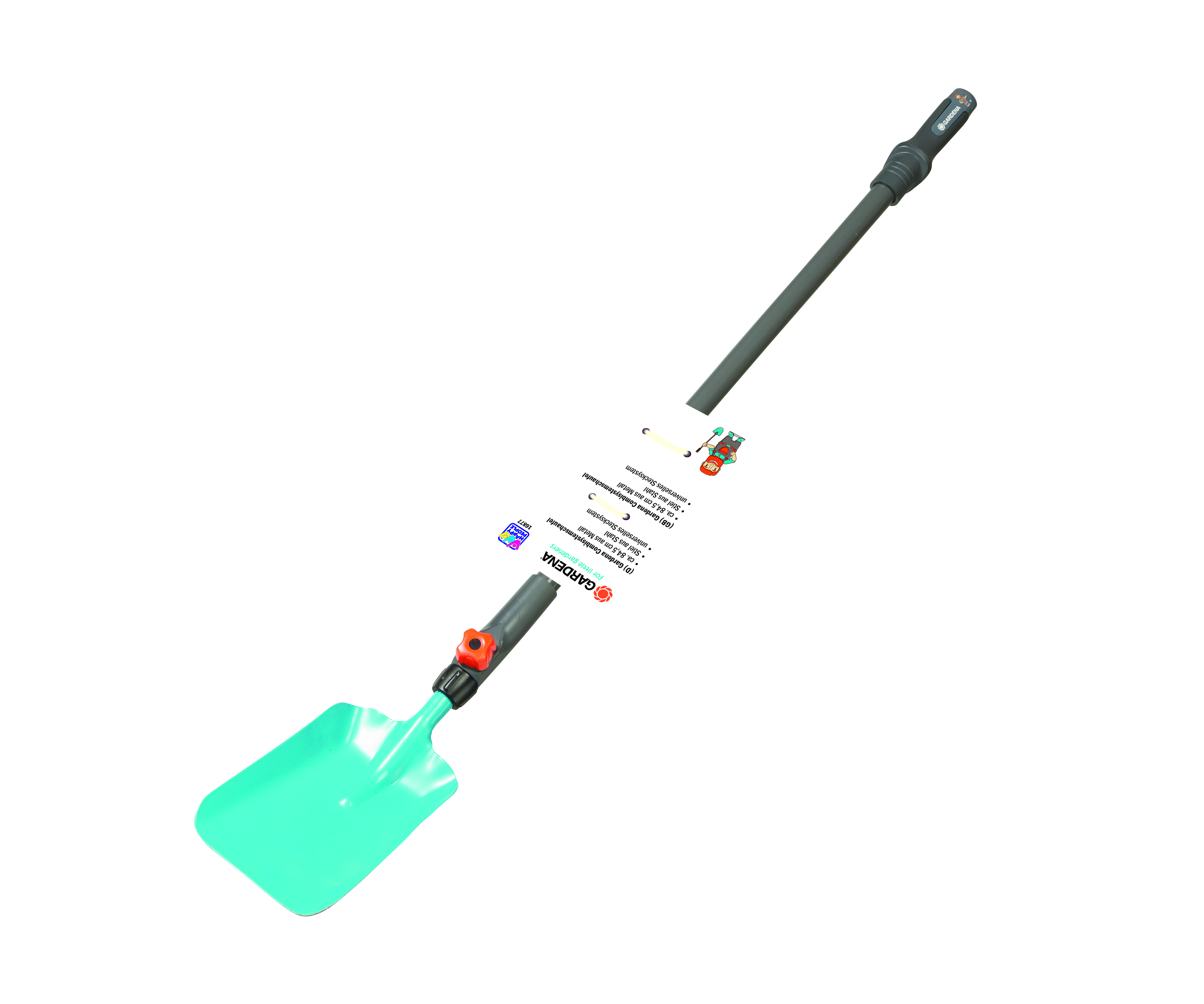 Gardena kids tuingereedschap lange schep combi-system