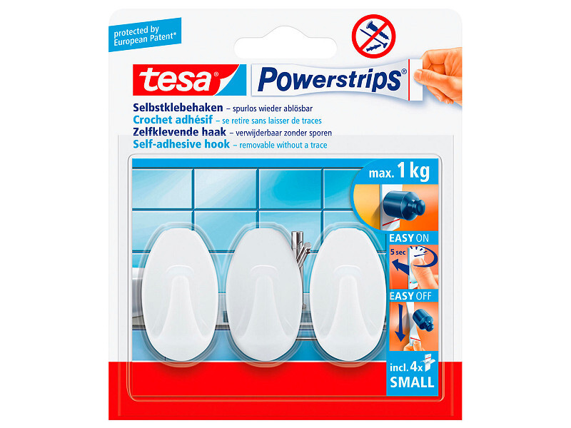 Tesa Powerstrips Small Ovaal wit 3 stuks