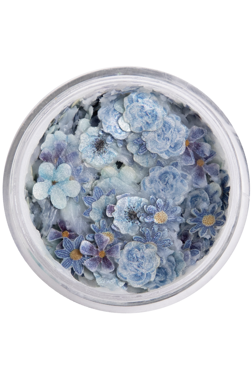 PXP pressed chunky flowers blue mix
