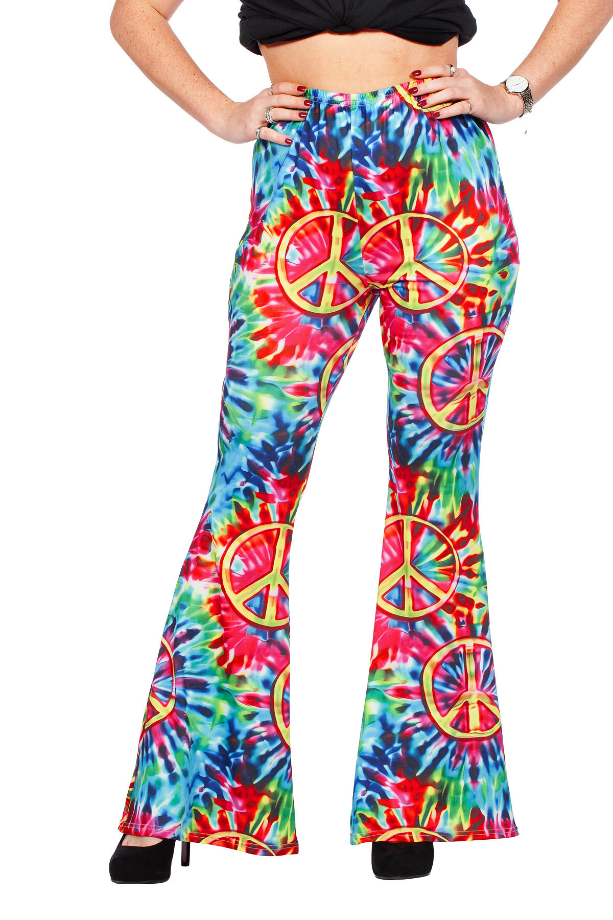 Hippiebroek peace tie-dye